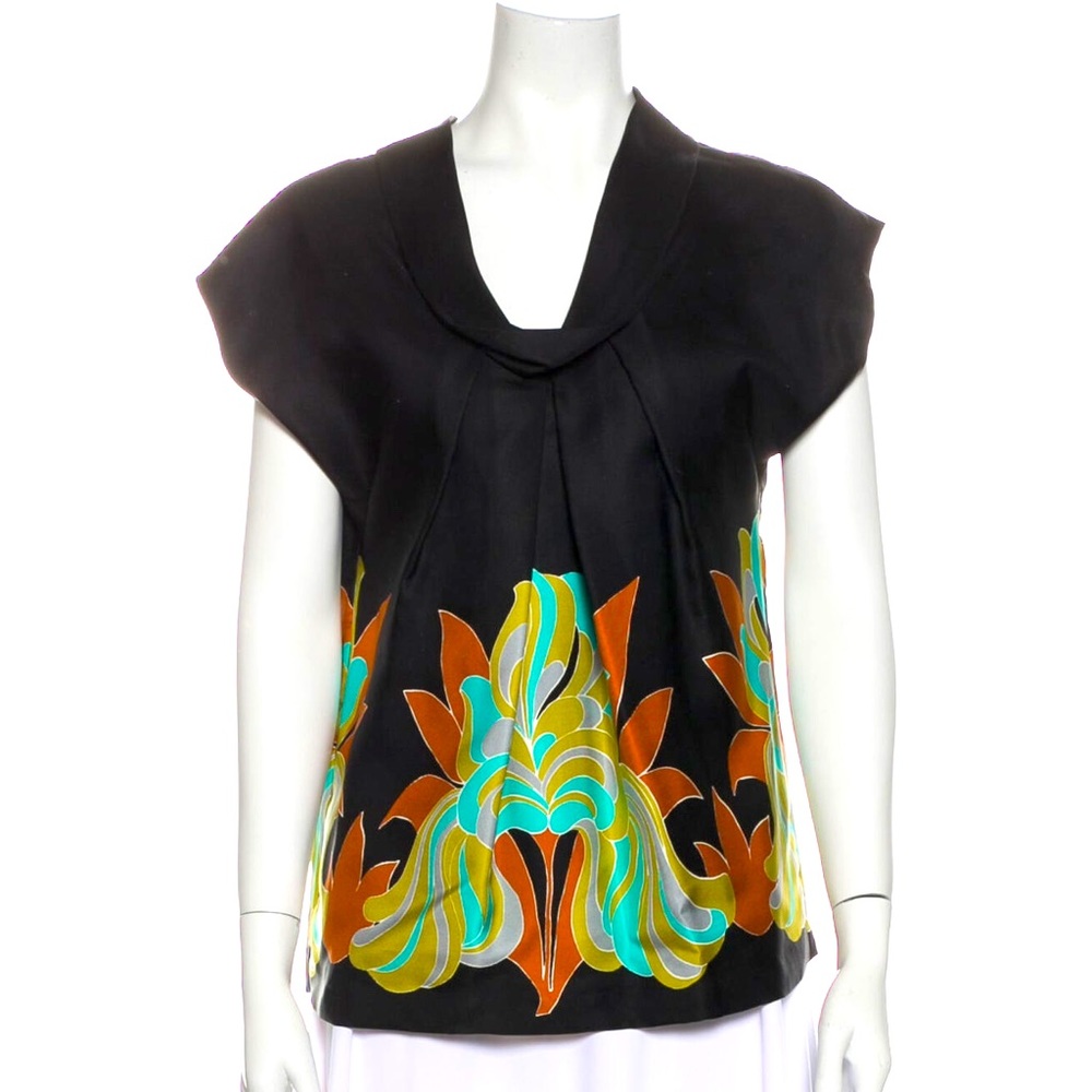 TIBI silk printed blouse